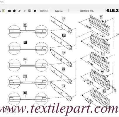 911316907 911.316.907 PICKING GUIDE RAIL SULZER PARTI di trapani di proiettili